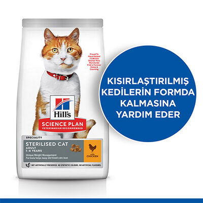 Hill’s SCIENCE PLAN Sterilised Tavuklu Kısırlaştırılmış Kedi Maması 10 Kg 