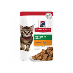 Hill's Science Plan - Hill’s SCIENCE PLAN Chunks Gravy Pouch Kitten Tavuklu Yavru Kedi Konservesi 12 Adet 85 Gr 