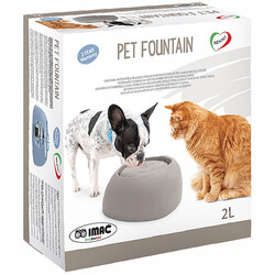 İmac - İmac Pet Fountain Kedi ve Köpek Otomatik Su Kabı 2 Lt Gri 