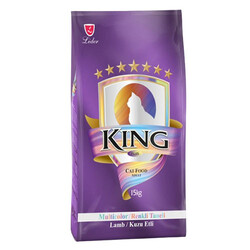 King - King Multicolor Renkli Taneli Kuzu Etli Yetişkin Kedi Maması 15 Kg 