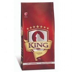 King - King Kuzulu ve Pirinçli Yetişkin Kedi Maması 15 Kg 