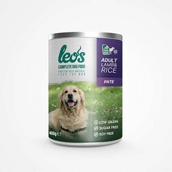 Leos - Leos Kuzu Etli ve Pirinçli Pate Yetişkin Köpek Konservesi 12 Adet 400 Gr 