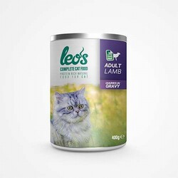 Leos - Leos Kuzu Parça Etli Soslu Yetişkin Kedi Konservesi 12 Adet 400 Gr 