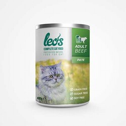 Leos - Leos Sığır Etli Pate Yetişkin Kedi Konservesi 12 Adet 400 Gr 