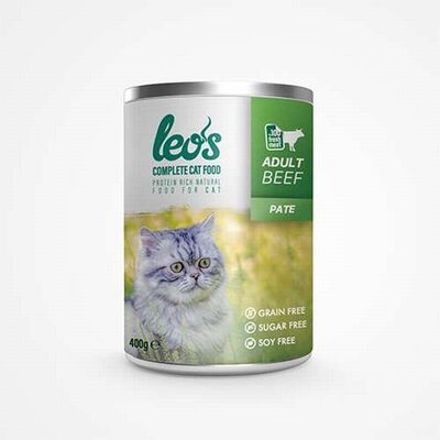 Leos Sığır Etli Pate Yetişkin Kedi Konservesi 12 Adet 400 Gr 