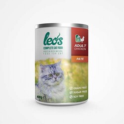 Leos - Leos Tavuk Etli Pate Yetişkin Kedi Konservesi 12 Adet 400 Gr 