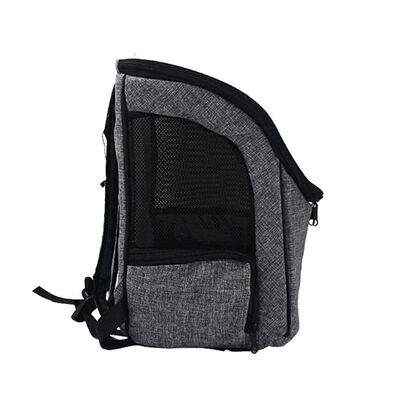 Lepus Backpack Şeffaf Kapaklı Kedi ve Köpek Taşıma Çantası Gri 30x25x40 Cm 