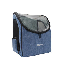 Lepus - Lepus Backpack Şeffaf Kapaklı Kedi ve Köpek Taşıma Çantası Mavi 30x25x40 Cm 