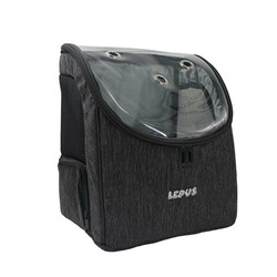 Lepus - Lepus Backpack Şeffaf Kapaklı Kedi ve Köpek Taşıma Çantası Siyah 30x25x40 Cm 