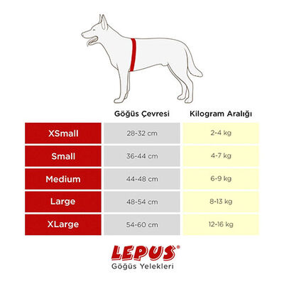 Lepus Köpek Göğüs Tasması Kırmızı Medium 