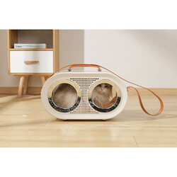 M-Pets Radio Kedi ve Küçük Irk Köpek Taşıma Çantası Beyaz 50x23x31 Cm - Thumbnail