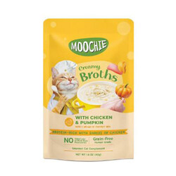 Moochie - Moochie Parça Tavuk Etli ve Balkabaklı Tahılsız Kedi Çorbası 40 Gr 