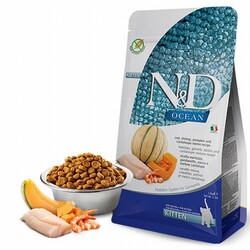 ND - N&D Ocean Morina Balıklı Balkabaklı Karidesli Kavunlu Tahılsız Yavru Kedi Maması 1,5 Kg 