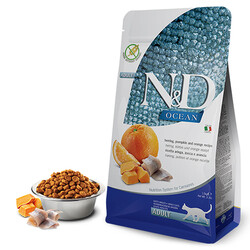 ND - N&D Ocean Pumpkin Balkabaklı Ringa Balıklı Portakallı Tahılsız Yetişkin Kedi Maması 1,5 Kg 