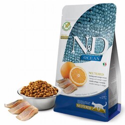 ND - N&D Ocean Ringa Balıklı Portakallı Tahılsız Kısırlaştırılmış Kedi Maması 1,5 Kg 