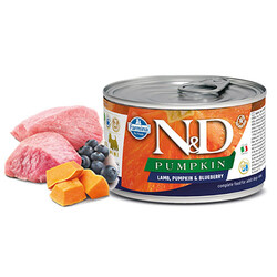 ND - N&D Pumpkin Balkabaklı Kuzulu Yaban Mersinli Küçük Irk Tahılsız Yetişkin Köpek Konservesi 6 Adet 140 Gr 