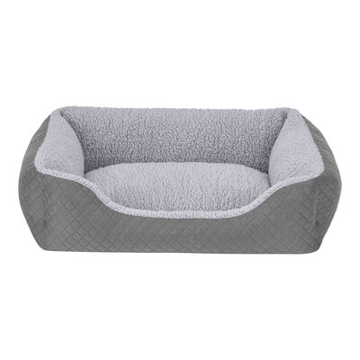 Pet Comfort Bravo Duo Kedi ve Köpek Yatağı Gri Gri Peluş Small 55x45 Cm