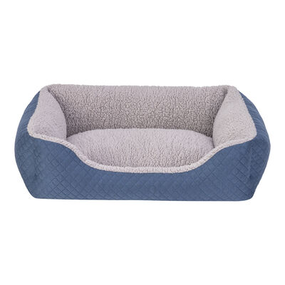 Pet Comfort Bravo Duo Kedi ve Köpek Yatağı Mavi Gri Peluş Small 55x45 Cm