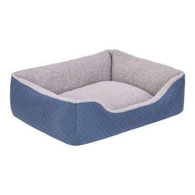 Pet Comfort Bravo Duo Kedi ve Köpek Yatağı Mavi Gri Peluş Small 55x45 Cm