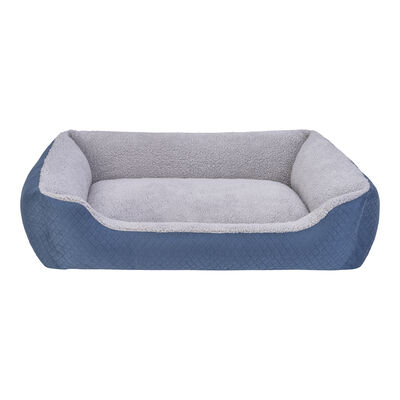 Pet Comfort Bravo Duo Köpek Yatağı Mavi Gri Peluş Large 90x70 Cm