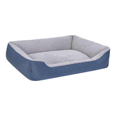 Pet Comfort Bravo Duo Köpek Yatağı Mavi Gri Peluş Large 90x70 Cm