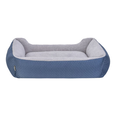 Pet Comfort Bravo Duo Köpek Yatağı Mavi Gri Peluş Large 90x70 Cm