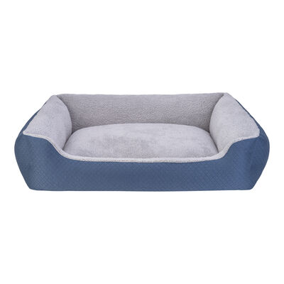 Pet Comfort Bravo Duo Köpek Yatağı Mavi Gri Peluş XL 105x80 Cm