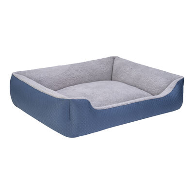 Pet Comfort Bravo Duo Köpek Yatağı Mavi Gri Peluş XL 105x80 Cm