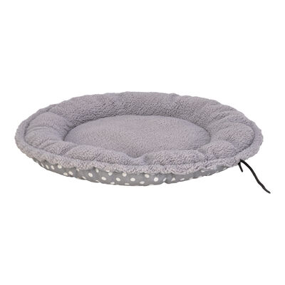 Pet Comfort Sunflower Kedi ve Köpek Yatağı Çift Taraflı Gri Dot Peluş 60 Cm