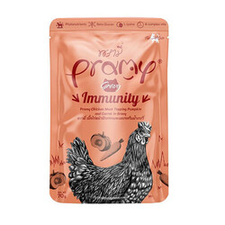Pramy - Pramy Immunity Sos İçinde Tavuk Etli Bal Kabaklı ve Havuçlu Yetişkin Kedi Konservesi 70 Gr 