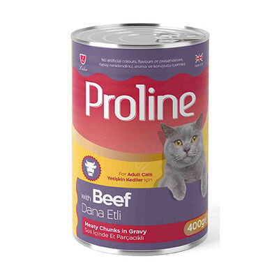 Proline Dana Etli Sos İçinde Gravy Yetişkin Kedi Konservesi 12 Adet 400 Gr 