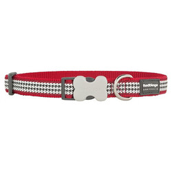 Reddingo - Reddingo Fang It Desenli Kırmızı Köpek Boyun Tasması Large 25 Mm 41-63 Cm 