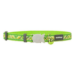 Reddingo - Reddingo Flanno Desenli Lime Kedi Boyun Tasması 12 Mm 