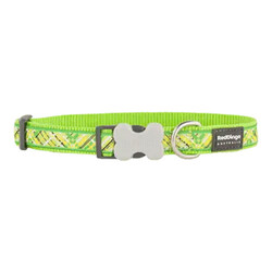 Reddingo - Reddingo Flanno Desenli Lime Köpek Boyun Tasması Large 25 Mm 41-63 Cm 