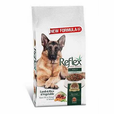 Reflex Kuzulu Pirinçli ve Sebzeli Yetişkin Köpek Maması 15 Kg 