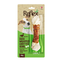 Reflex - Reflex Ördek Eti Sargılı Düğümlü Köpek Çiğneme Kemiği 80 Gr 