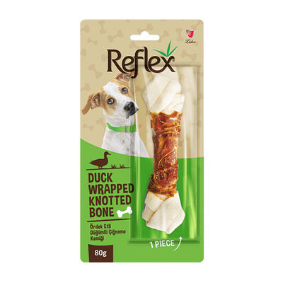 Reflex Ördek Eti Sargılı Düğümlü Köpek Çiğneme Kemiği 80 Gr 