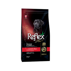 Reflex Plus - Reflex Plus Orta ve Büyük Irk Kuzulu ve Pirinçli Yetişkin Köpek Maması 3 Kg 