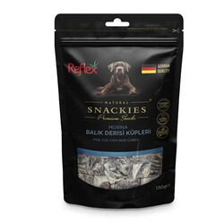 Reflex - Reflex Snackies Natural Balık Derisi Küpleri Tahılsız Köpek Ödül Maması 130 Gr 