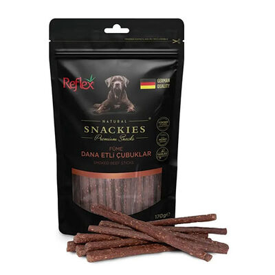 Reflex Snackies Natural Füme Dana Etli Tahılsız Köpek Ödül Çubuğu 170 Gr 