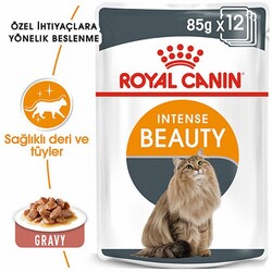 Royal Canin Intense Beauty Gravy Pouch Yetişkin Kedi Konservesi 12 Adet 85 Gr - Thumbnail