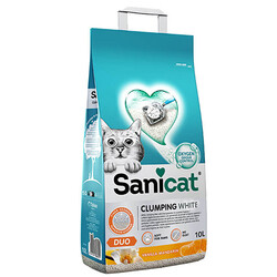 Sanicat - Sanicat Tozsuz Vanilya ve Mandalina Kokulu Topaklanan Kedi Kumu 2x10 Lt 