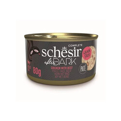 Schesir - Schesir After Dark Pate Tavuk Etli ve Sığır Etli Tahılsız Yetişkin Kedi Konservesi 12 Adet 80 Gr 