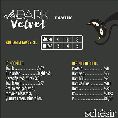 Schesir After Dark Pouch Tavuklu Tahılsız Yetişkin Kedi Konservesi 12 Adet 80 Gr 