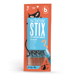 Schesir - Schesir Cat Stix Somon Balıklı Krema Kedi Ödülü 6x15 Gr 