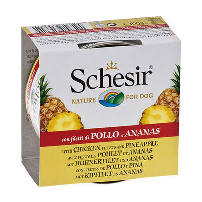 Schesir Tavuk Filetolu ve Ananaslı Yetişkin Köpek Konservesi 150 Gr 