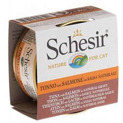 Schesir - Schesir Ton Balıklı ve Somonlu Soslu Yetişkin Kedi Konservesi 70 Gr 