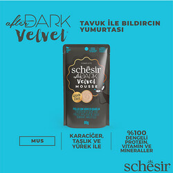 Schesir After Dark Pouch Tavuklu ve Bıldırcın Yumurtalı Tahılsız Yetişkin Kedi Konservesi 80 Gr - Thumbnail