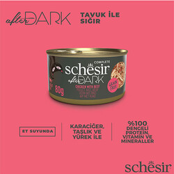 Schesir After Dark Sos İçinde Tavuk Etli ve Sığır Etli Tahılsız Yetişkin Kedi Konservesi 80 Gr - Thumbnail