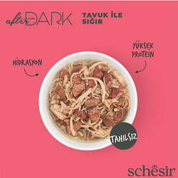 Schesir After Dark Sos İçinde Tavuk Etli ve Sığır Etli Tahılsız Yetişkin Kedi Konservesi 80 Gr - Thumbnail